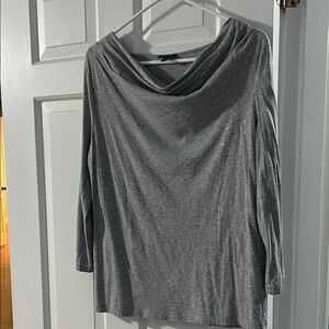 Gray Long Sleeve Top with Sparkle Accents.  Great for the holidays!